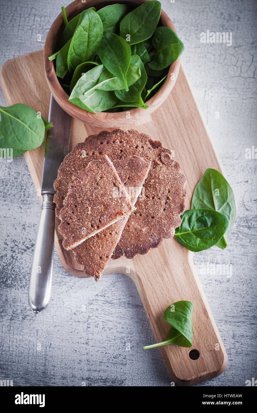 Mini Torta di Spinaci Foto Stock