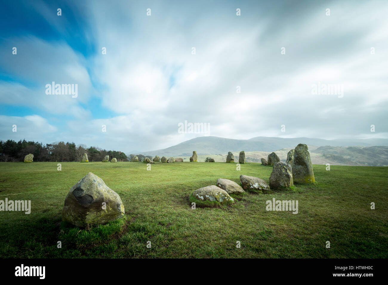Castlerigg Stone Circle, Cumbria. Regno Unito Foto Stock