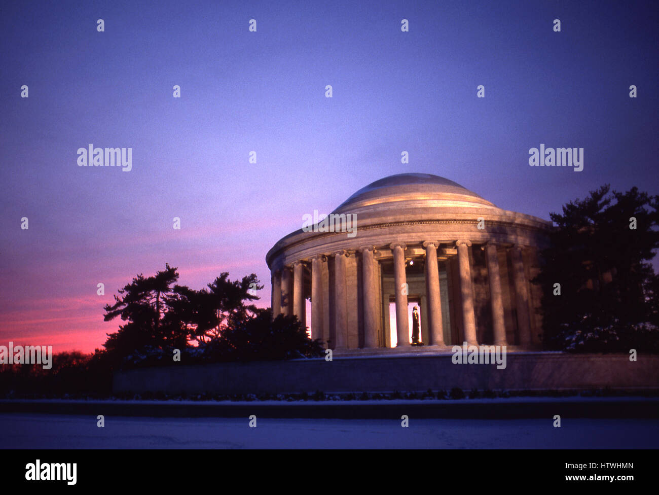 Jefferson Memorial a Washington D.C. al crepuscolo. Foto Stock