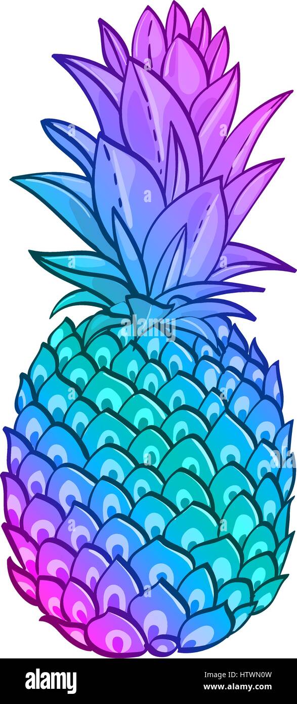 Ananas alla moda creative art poster. Illustrazione Vettoriale