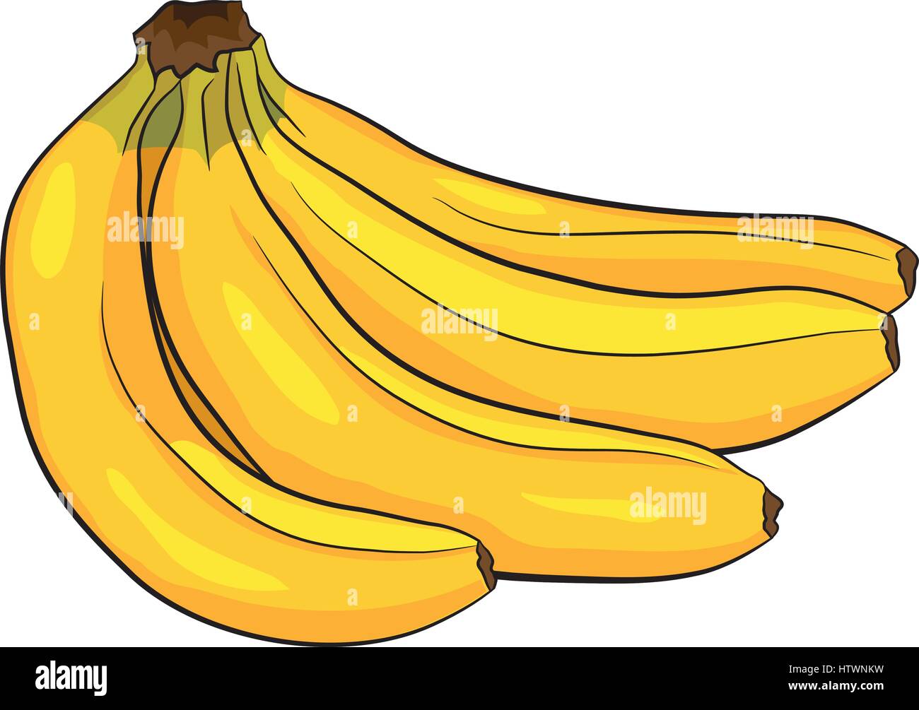 Illustrazione di Cartoon carino Doodle di Banana. EPS8. Illustrazione Vettoriale