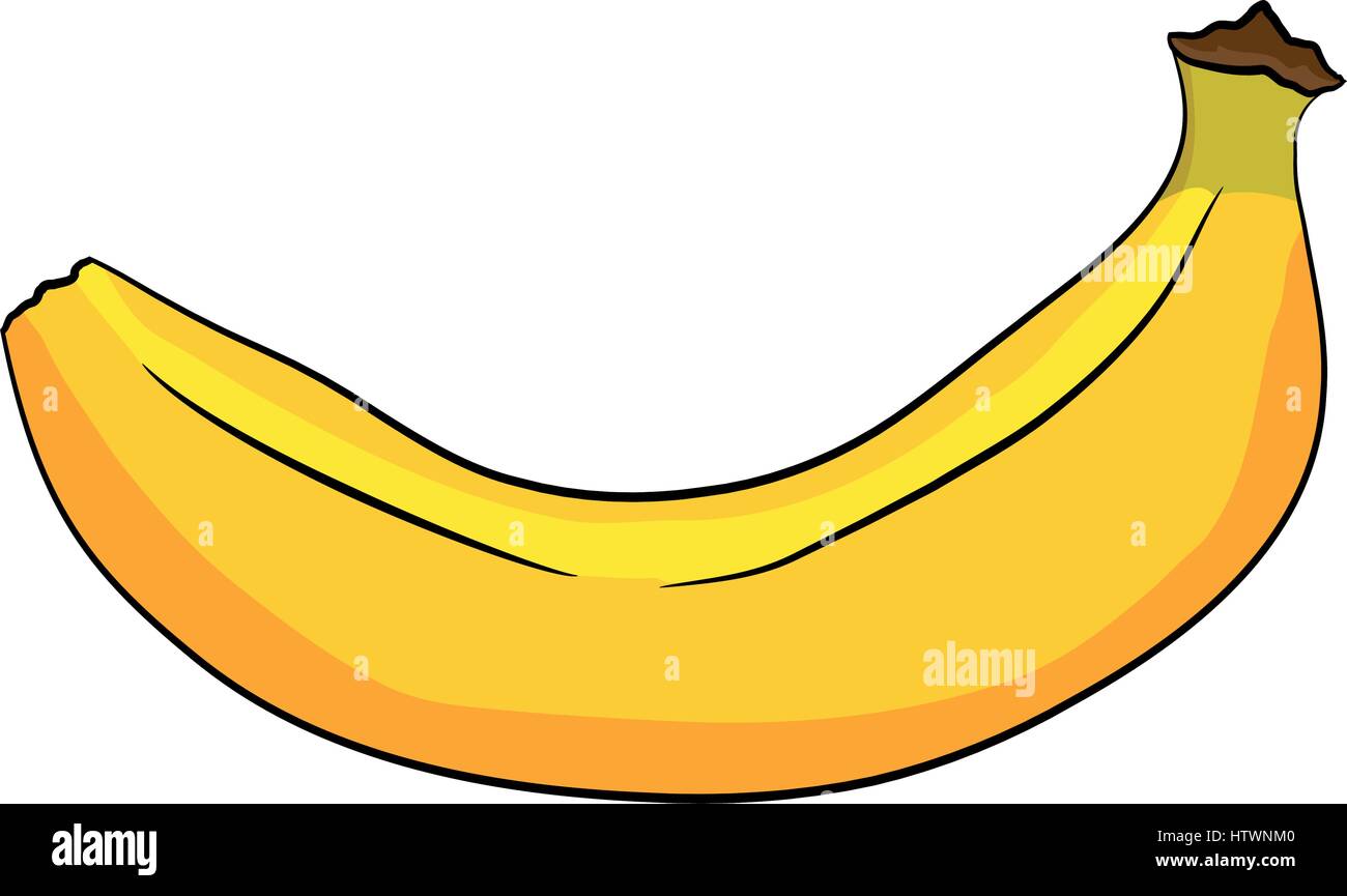 Illustrazione di Cartoon carino Doodle di Banana. EPS8. Illustrazione Vettoriale