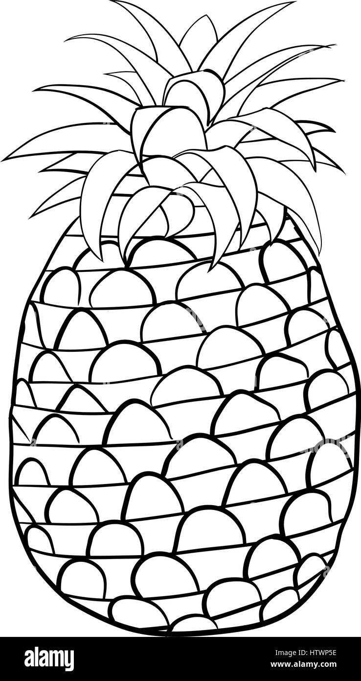 Illustrazione di isolato Cartoon ananas. EPS vettoriali 8. Illustrazione Vettoriale