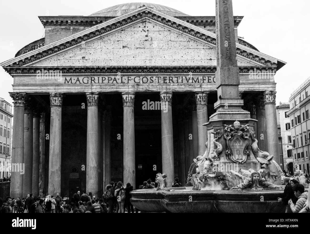 Il pantheon (118-128 AD) a Roma, Italia. Foto Stock