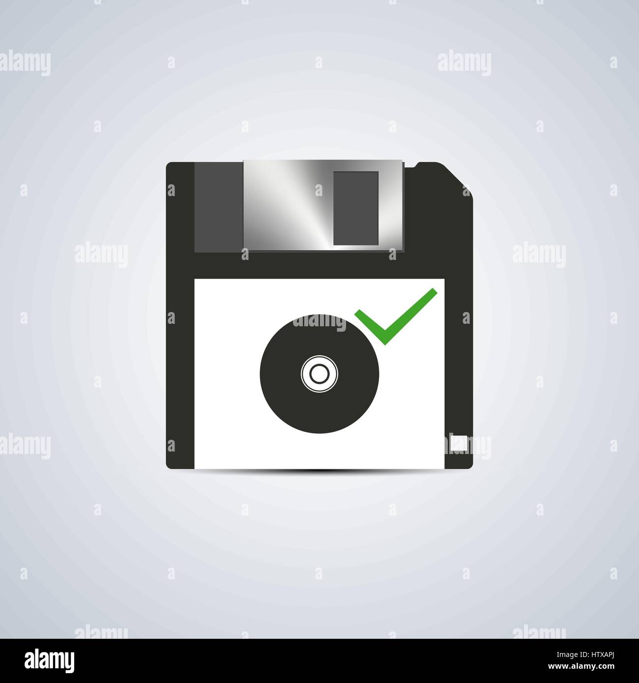 Icona di scrittura di successo su compact disc su uno sfondo bianco, illustrazione vettoriale. Illustrazione Vettoriale