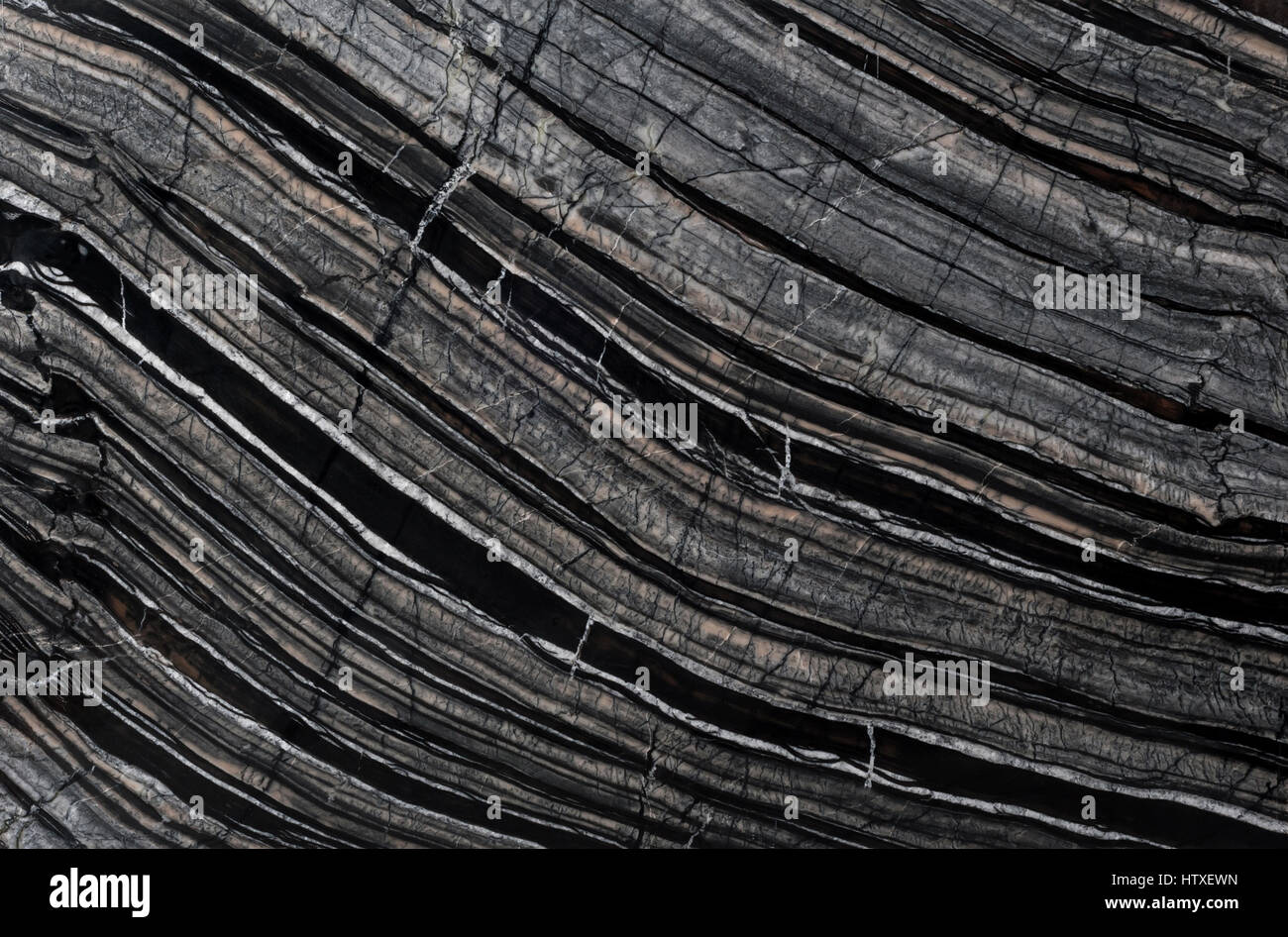 Nero cinese vena di legno mattonelle in marmo Foto Stock