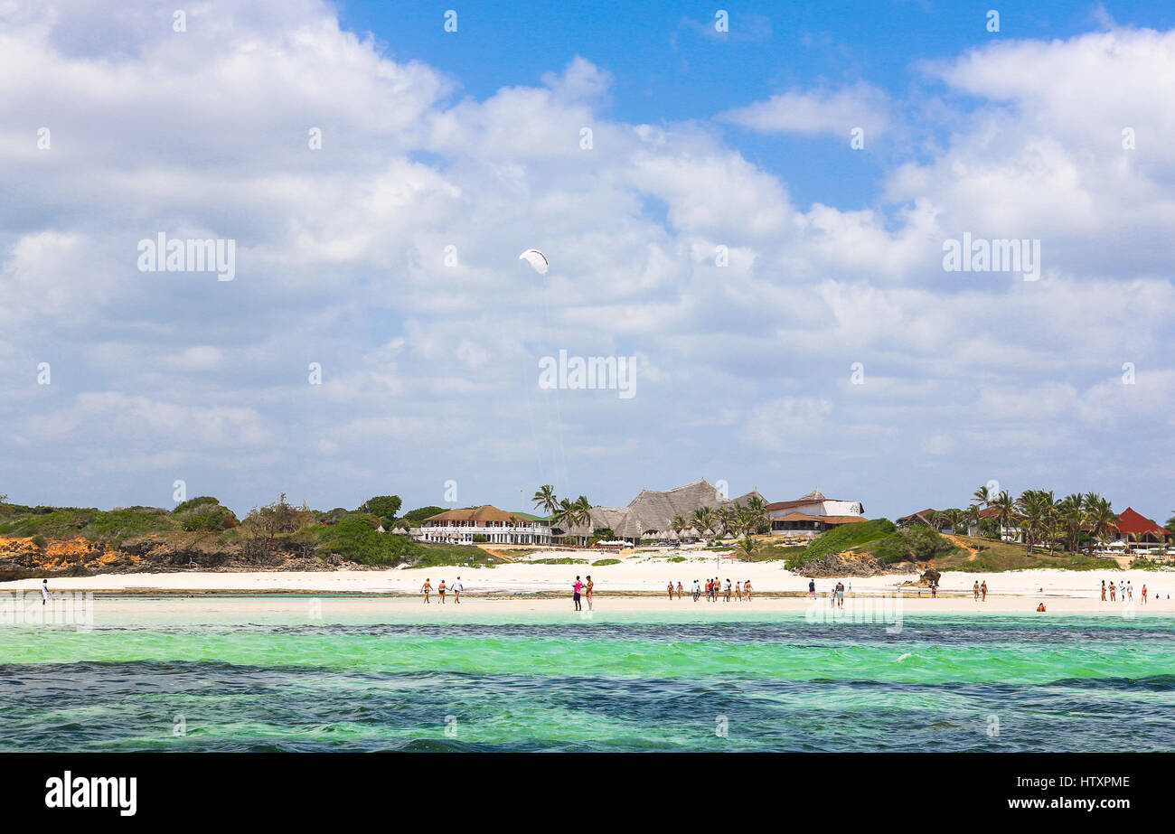 Vista sulla spiaggia. Watamu, Kenya. Foto Stock