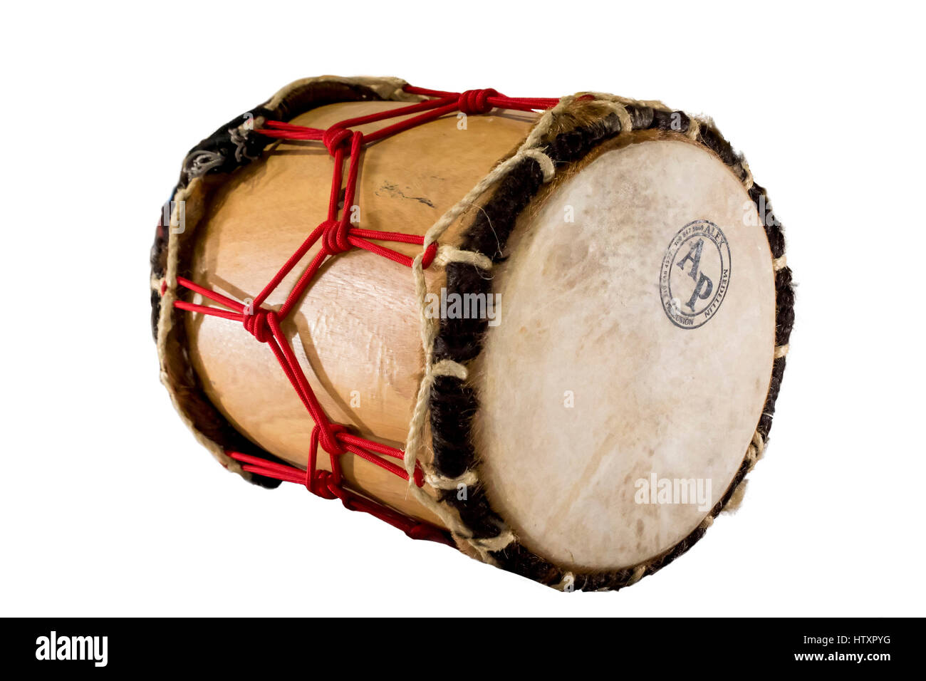 Tambora, tamburo. Strumento a percussione. Tradizionali strumenti folk della costa atlantica della Colombia utilizzato per interpretare i ritmi come Cumbia, porro gaita Foto Stock