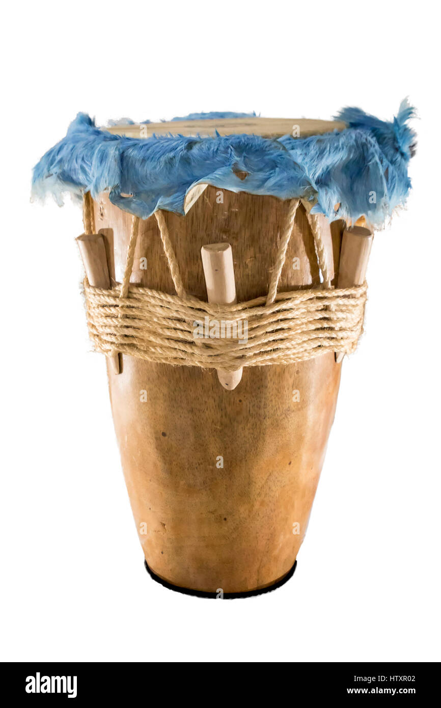 Tamburo di gioiosa, Tambor Alegre. Strumento a percussione. Tradizionali strumenti folk della costa atlantica della Colombia utilizzato per interpretare i ritmi come Cumbia, Foto Stock