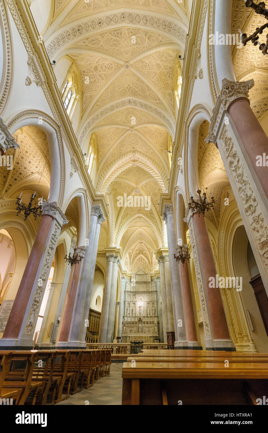 Interno della chiesa cattedrale, Chiesa Madre Erice, in Sicilia, Italia Foto Stock