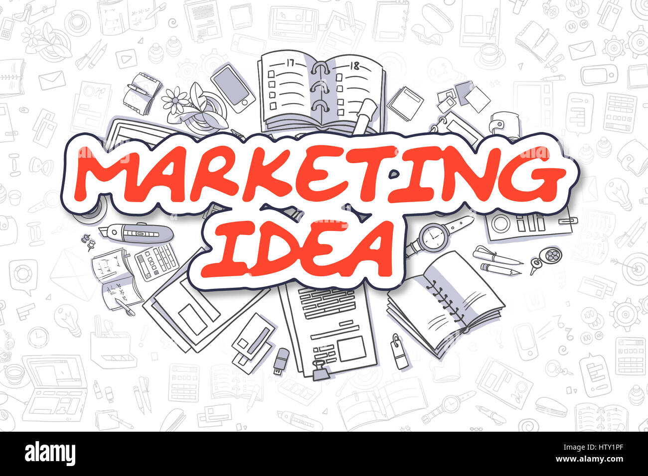 Idea di marketing - Cartoon testo rosso. Il concetto di business. Foto Stock