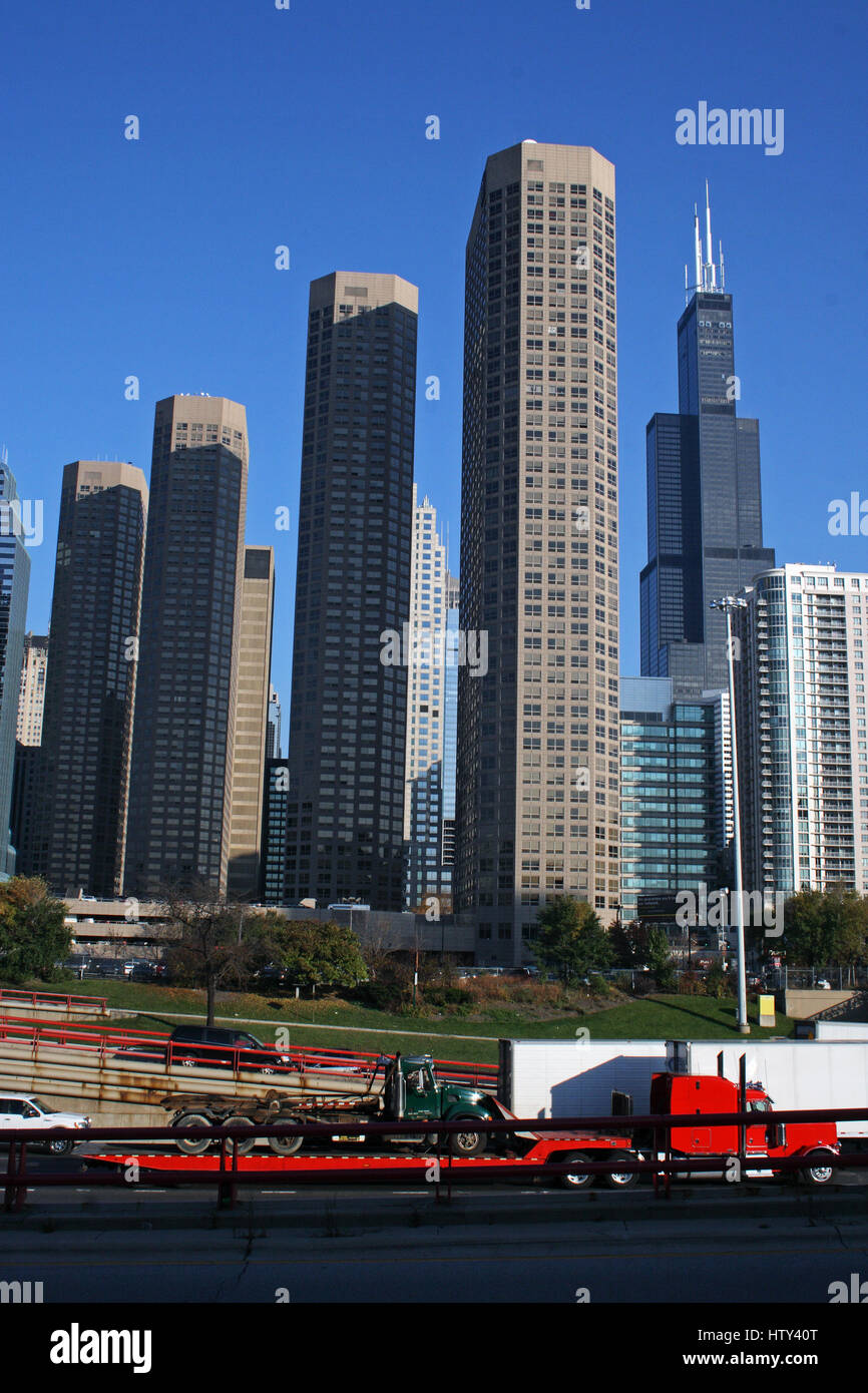 Architettura a Chicago, USA Foto Stock