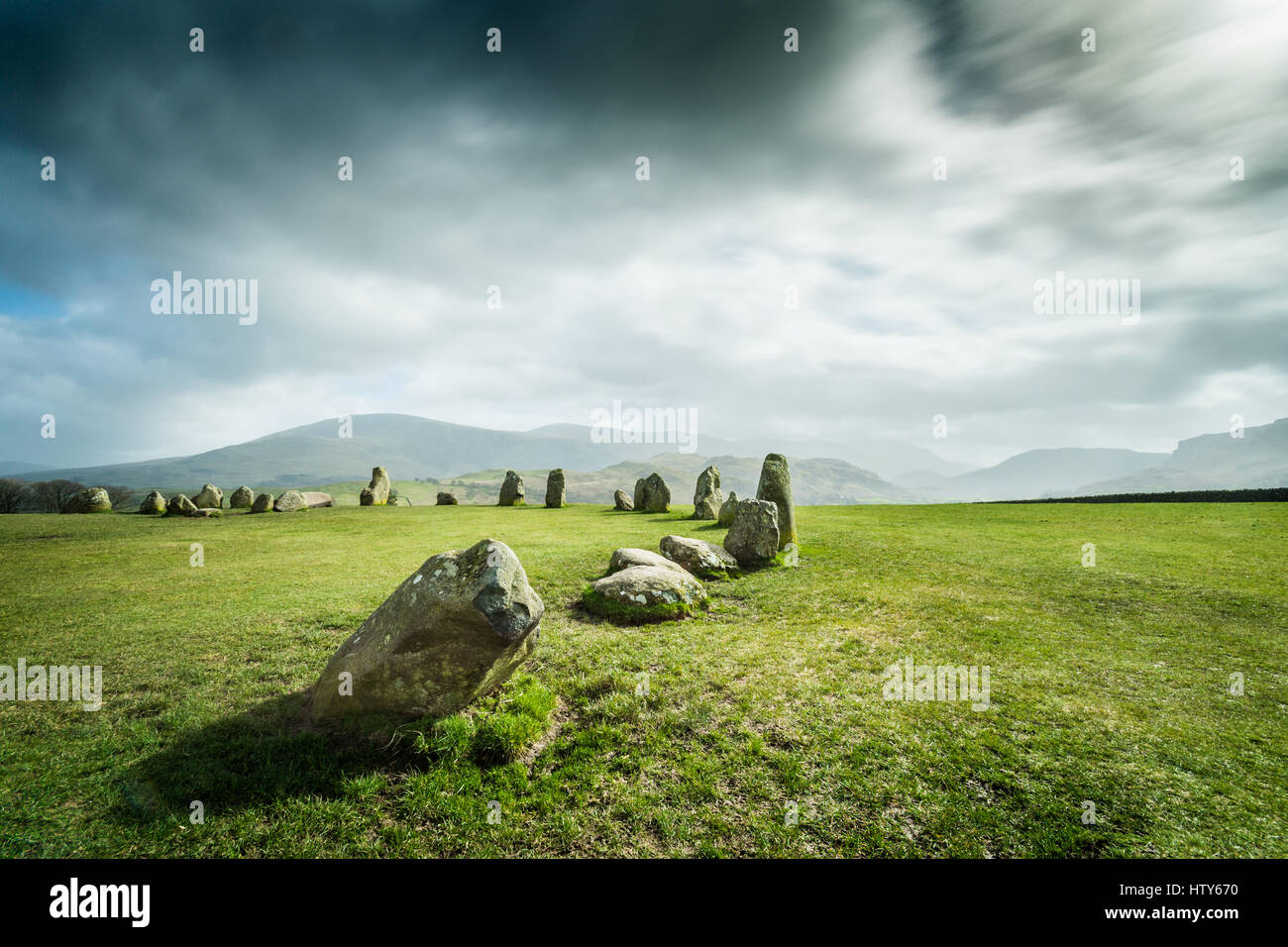 Castlerigg Stone Circle, Cumbria. Regno Unito Foto Stock