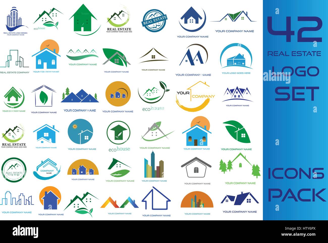 Real Estate Logo Pack / Creative House Set Logo Illustrazione Vettoriale