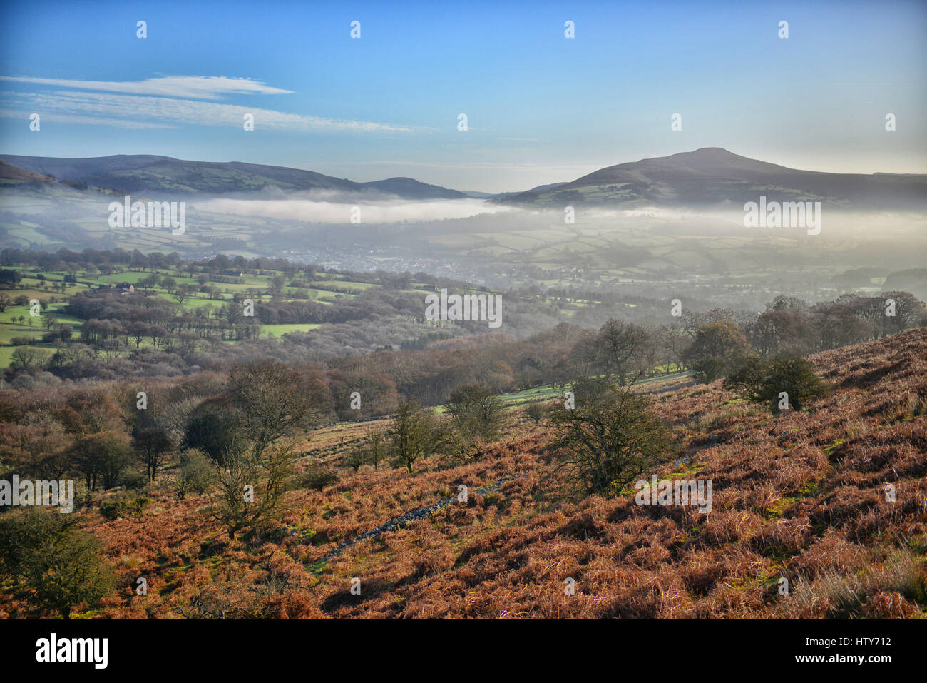Valle nebbiosa Foto Stock