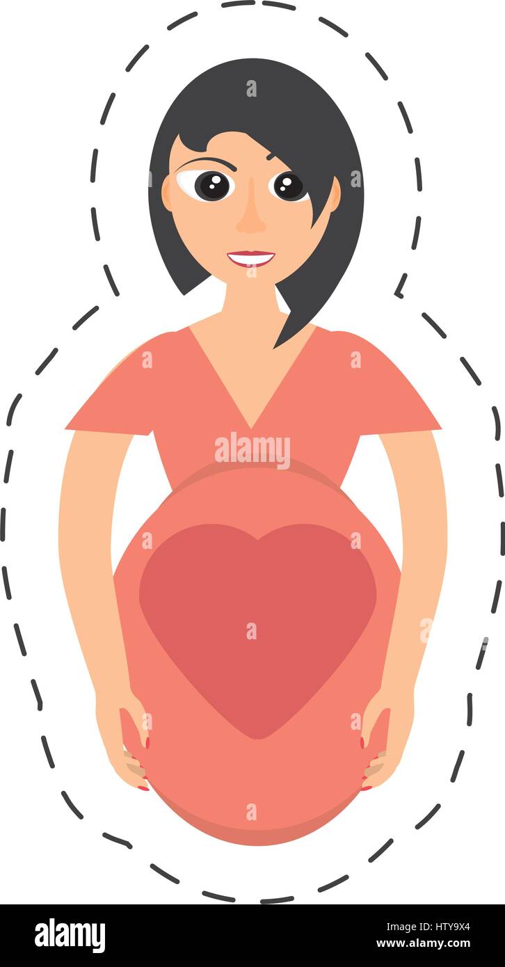 Donna incinta maternità piuttosto Illustrazione Vettoriale