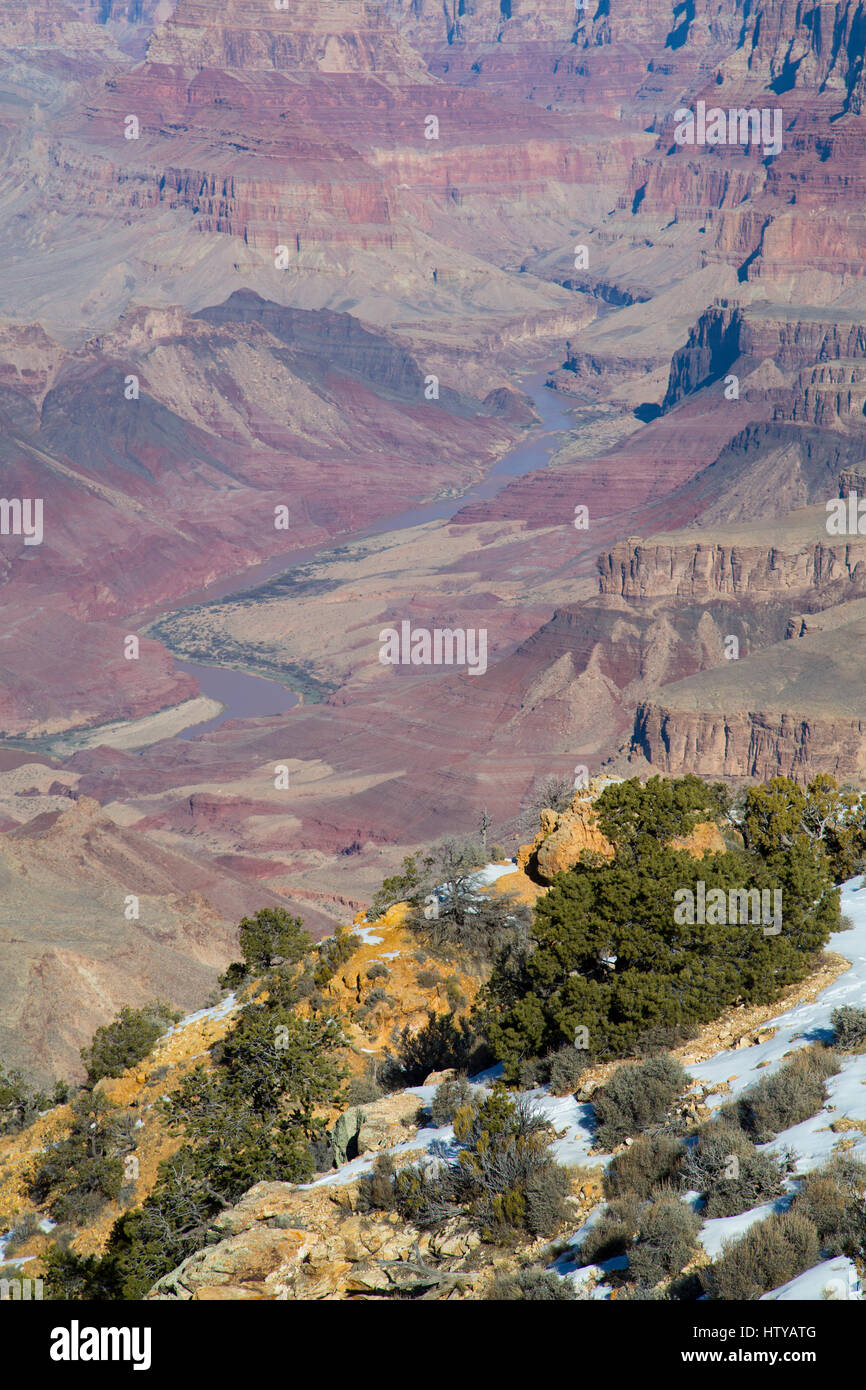 Deserto dal punto di vista, South Rim, il Parco Nazionale del Grand Canyon, Sito Patrimonio Mondiale dell'UNESCO, Arizona, Stati Uniti d'America Foto Stock