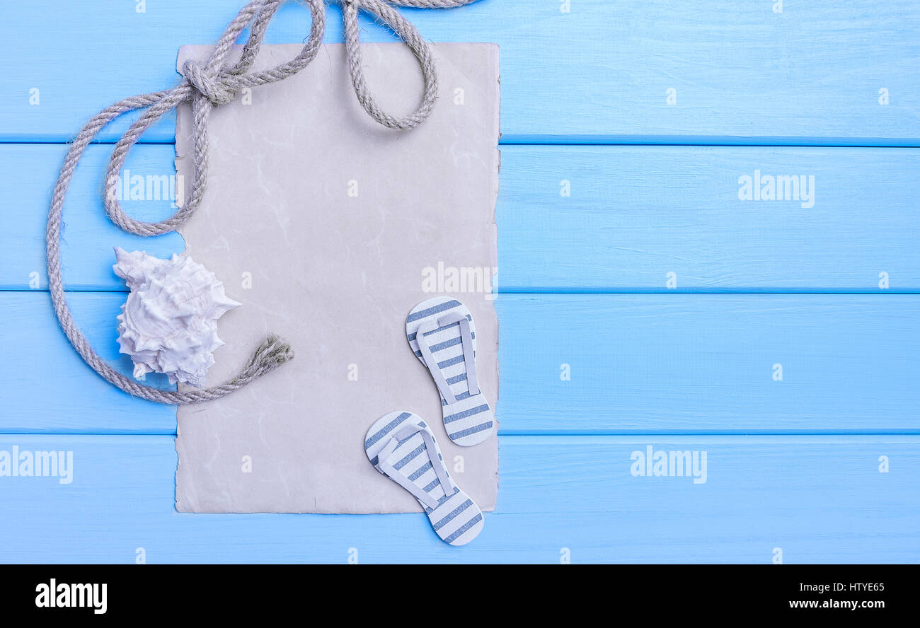 Vecchia pergamena e schede di blu sono un tema marino Foto stock - Alamy