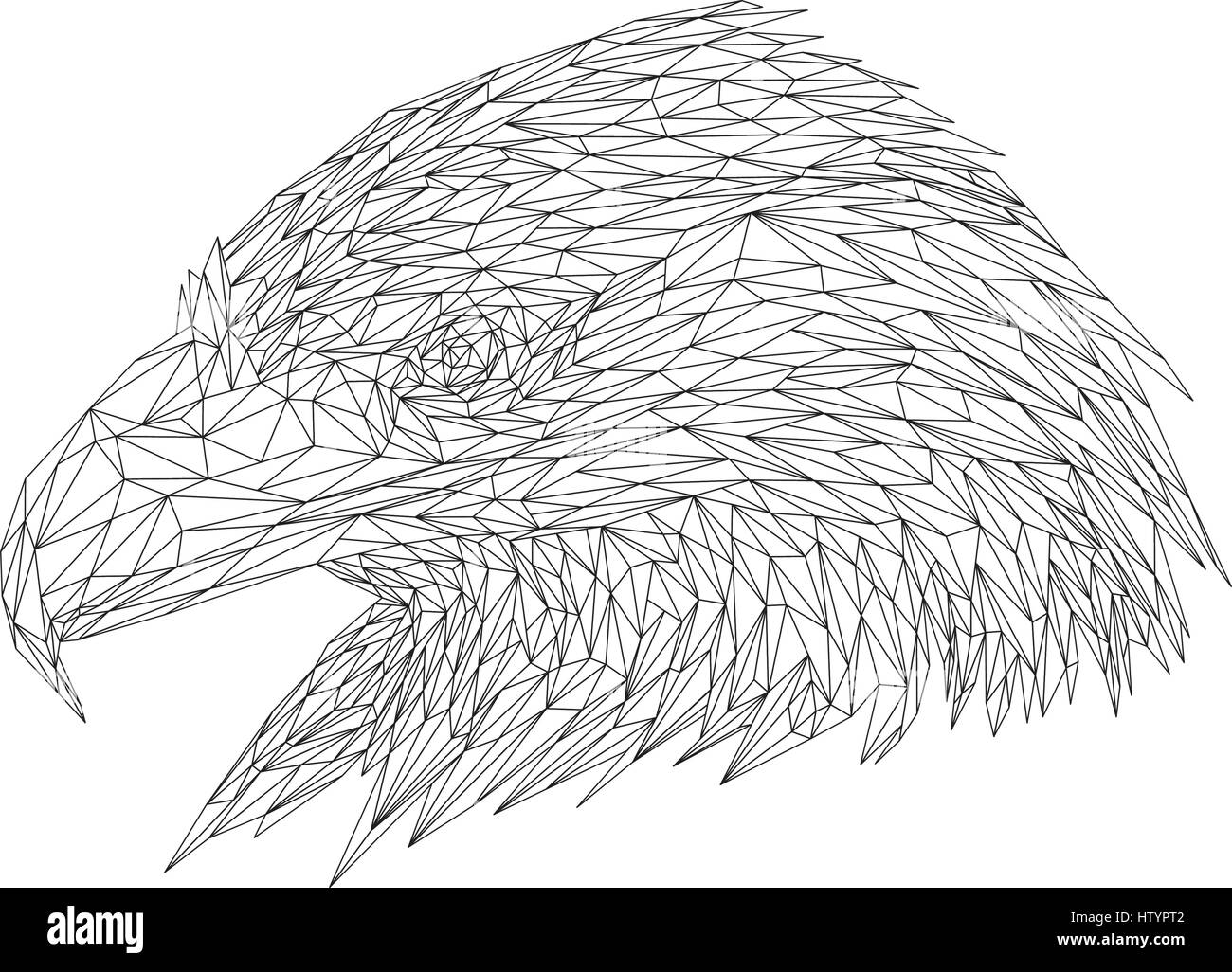 Eagle bassa animale poli design. Triangolo illustrazione vettoriale. Illustrazione Vettoriale