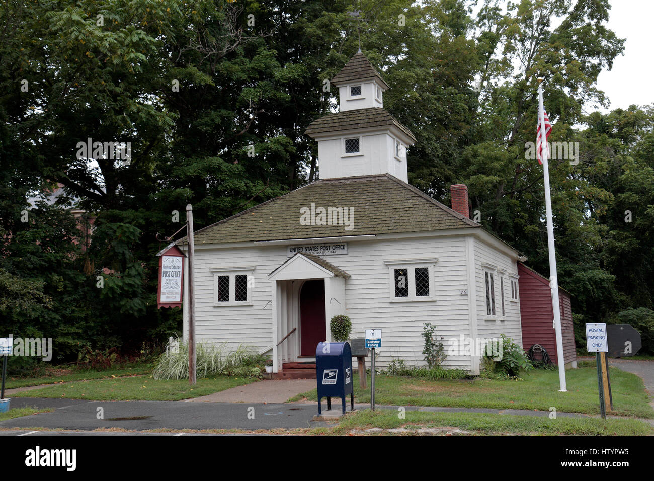 La US Post Office nel centro storico di Deerfield, contea di Franklin, Massachusetts, Stati Uniti. Foto Stock