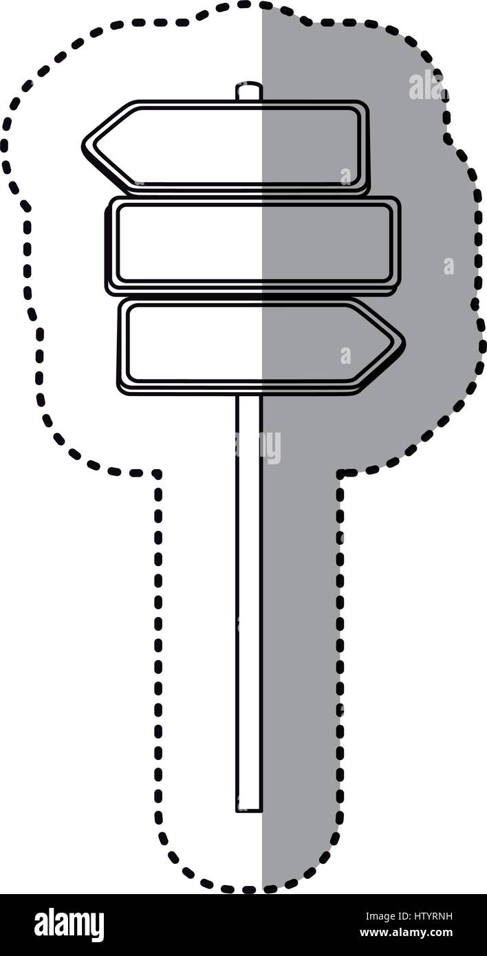 Adesivo blu metallico direzione scheda segnaletica stradale Illustrazione Vettoriale