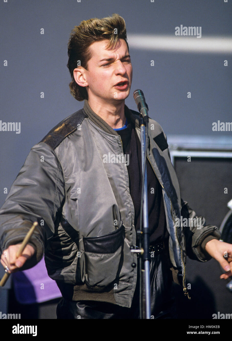 Dave Gahan (Depeche Mode) su 16.04.1984 in Schleiden. | Utilizzo di tutto il mondo Foto Stock