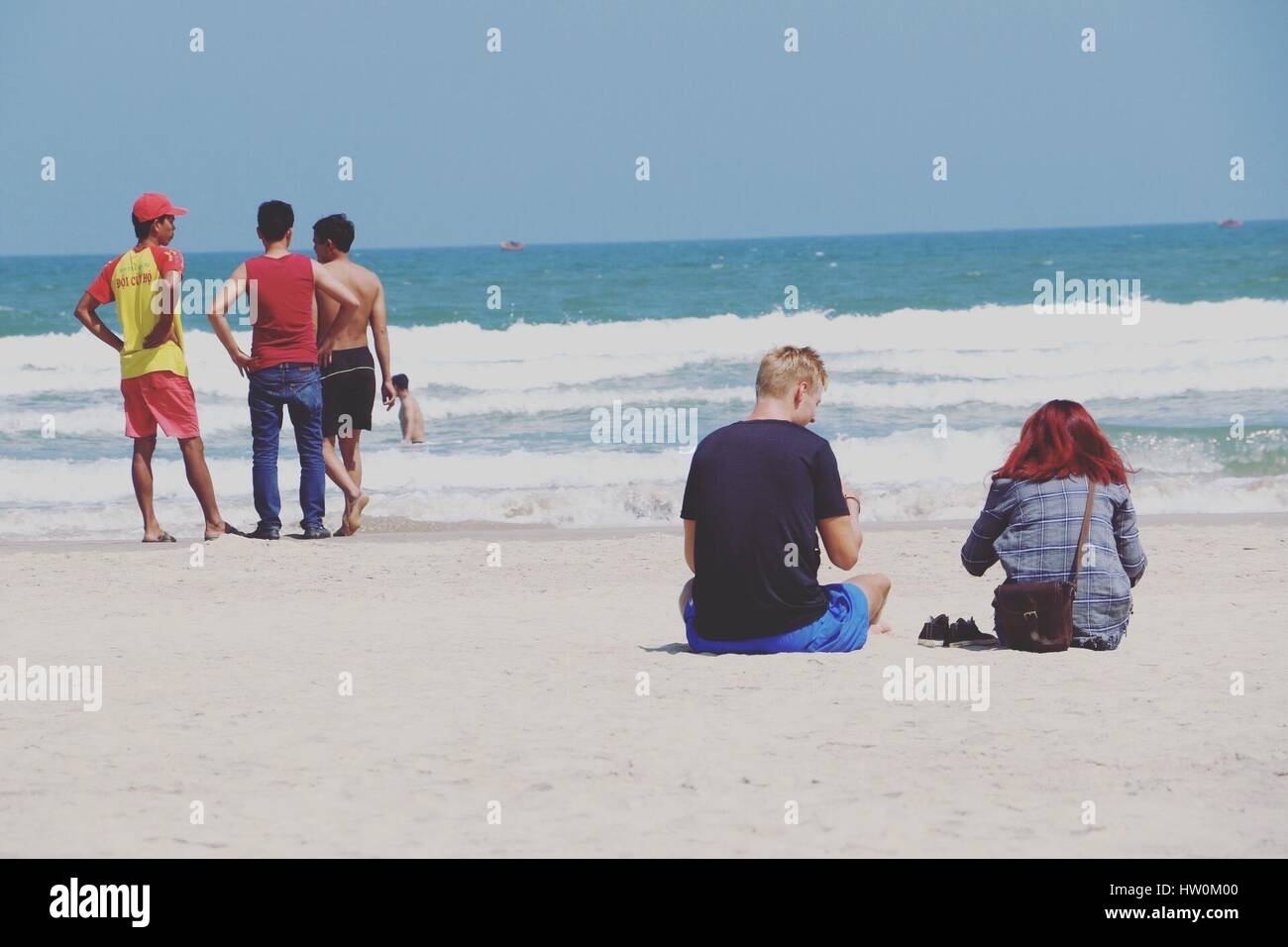 Da Nang, Da Nang, Cina. 20 Mar, 2017. Vietnam-March 20 2017: (solo uso editoriale. Cina OUT).Scnery del mio Khe spiaggia di Da Nang, Vietnam. Considerato il Vietnam la più pittoresca spiaggia e chiamato 'Miami in Asia', Spiaggia di sabbia bianca di 20 miglia di My Khe Beach è stato nominato da truppe americane che hanno visitato durante la Guerra del Vietnam. Credito: SIPA Asia/ZUMA filo/Alamy Live News Foto Stock