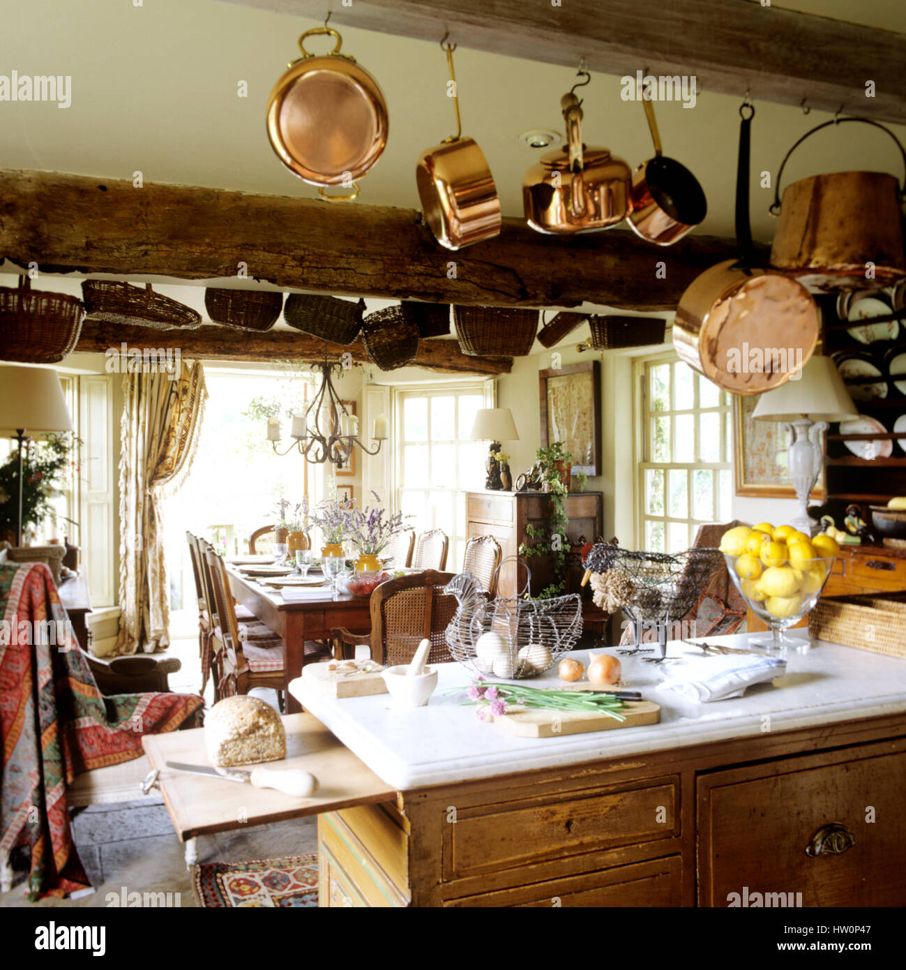 Stile rustico sala da pranzo. Foto Stock
