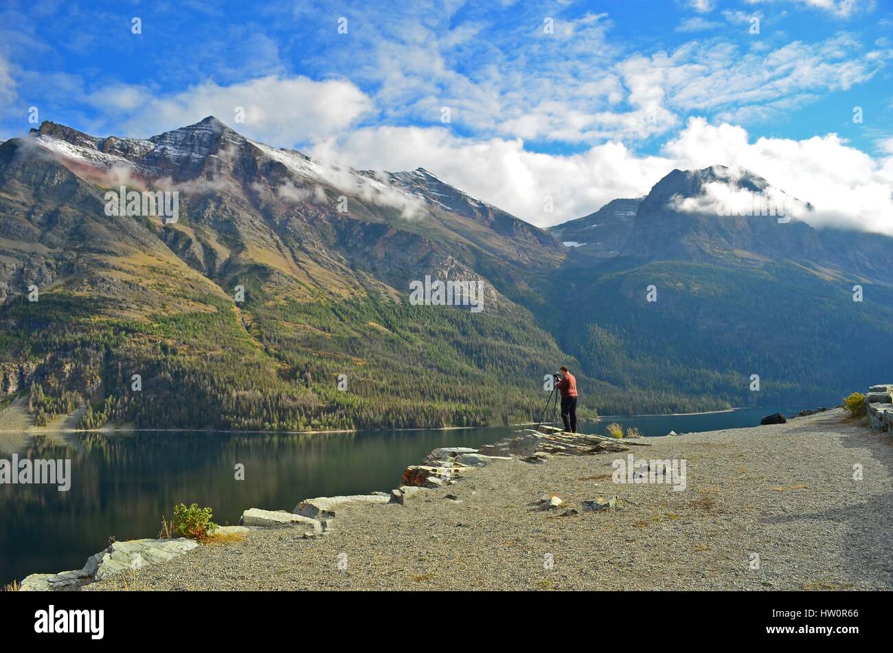 San Marys Lake, il Parco Nazionale di Glacier, Montana, USA Foto Stock
