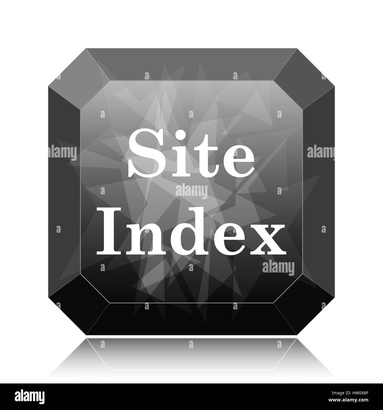Indice del sito icona, sito web nero pulsante su sfondo bianco. Foto Stock