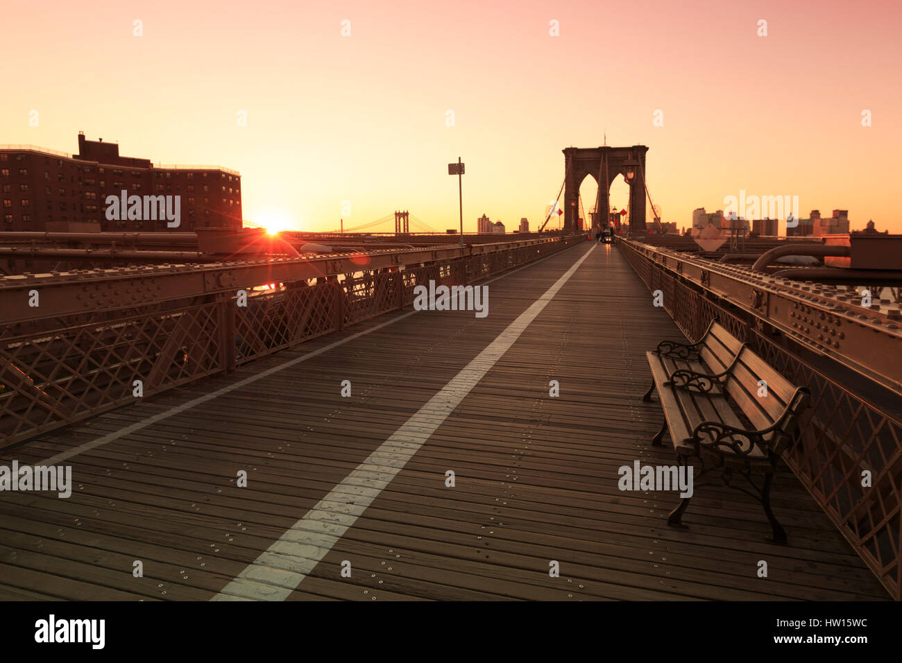 Stati Uniti d'America, New York New York City, il Ponte di Brooklyn Foto Stock