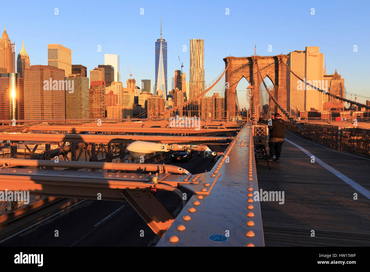 Stati Uniti d'America, New York New York City, il Ponte di Brooklyn Foto Stock