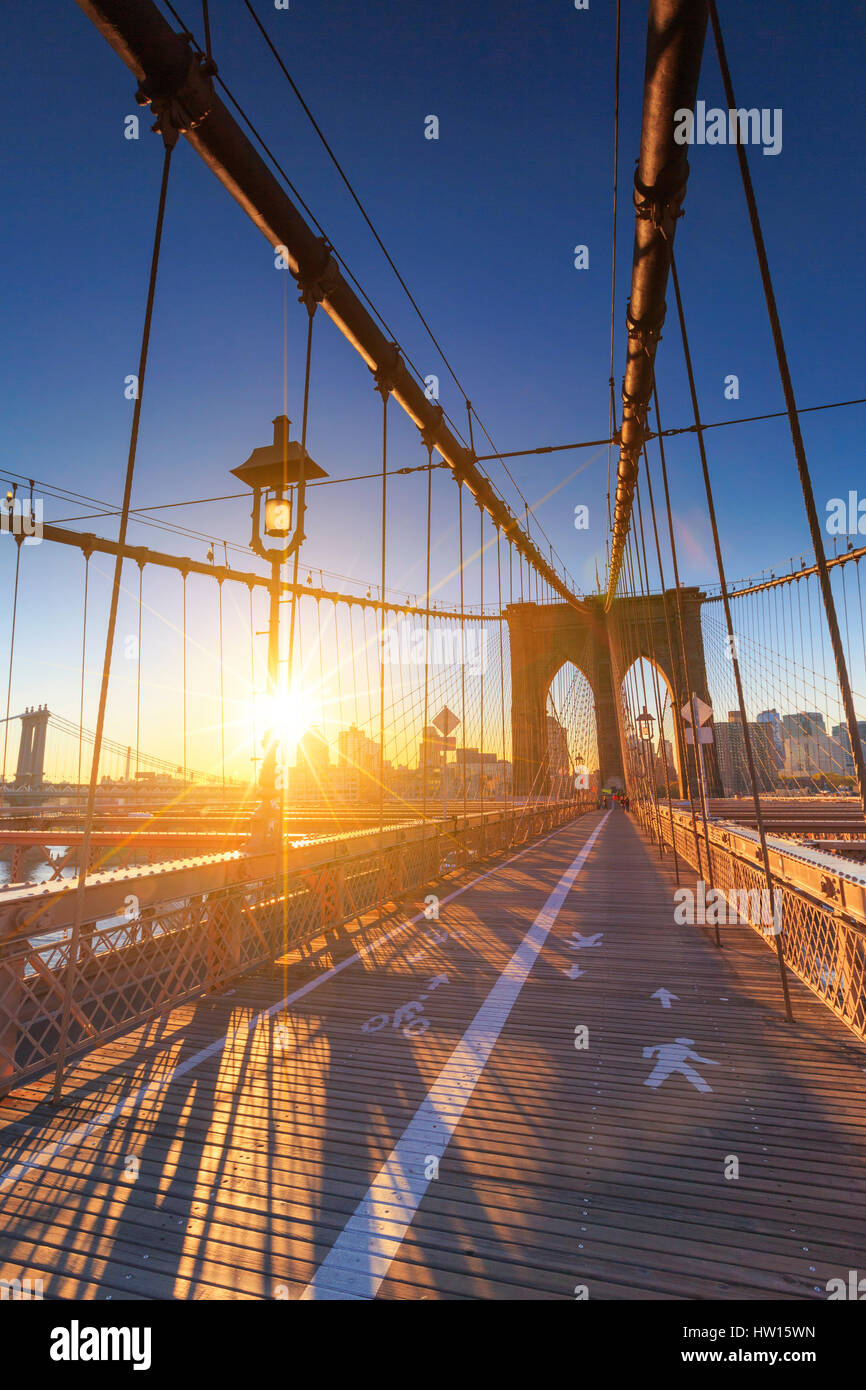 Stati Uniti d'America, New York New York City, il Ponte di Brooklyn Foto Stock