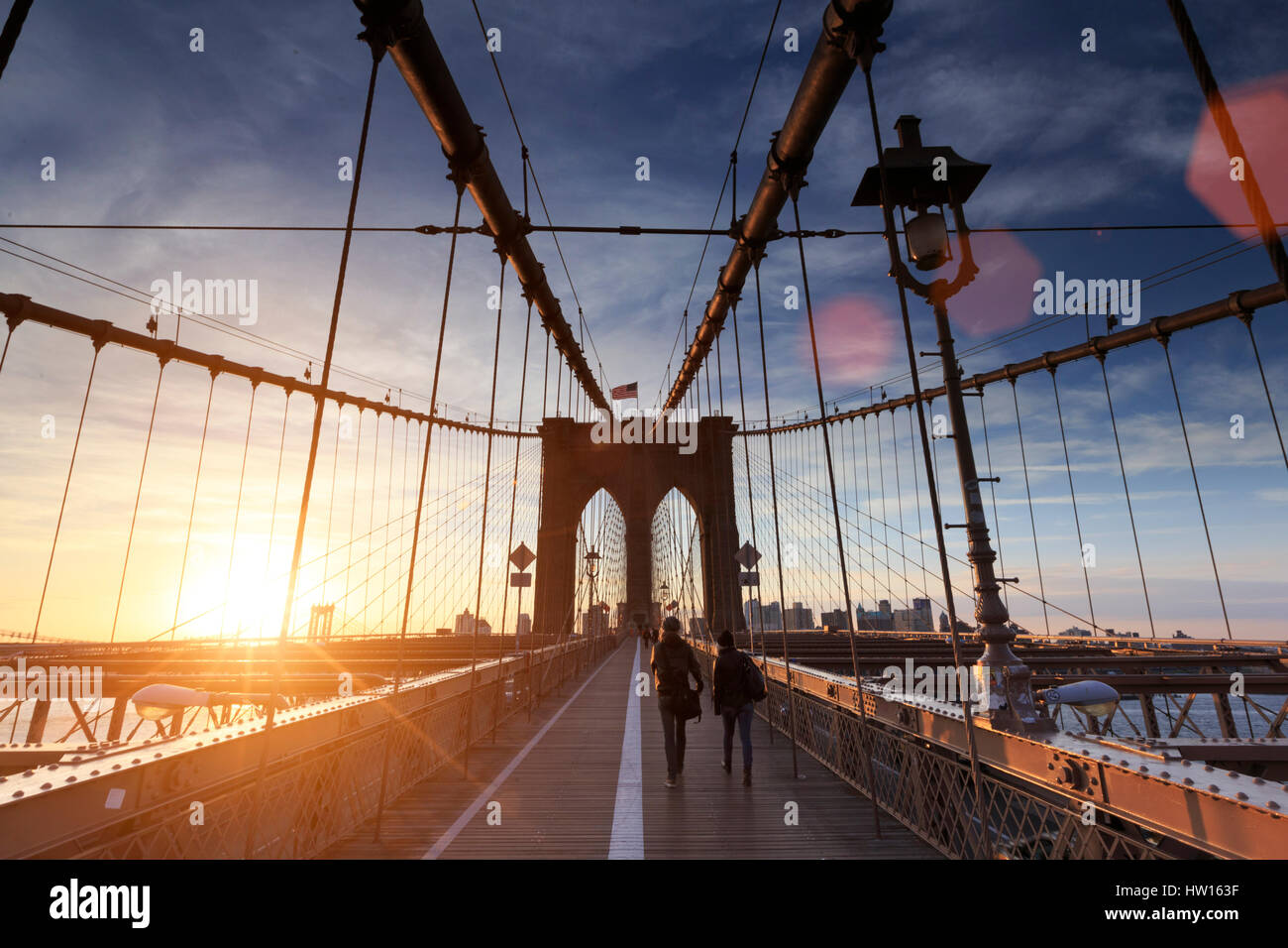 Stati Uniti d'America, New York New York City, il Ponte di Brooklyn Foto Stock