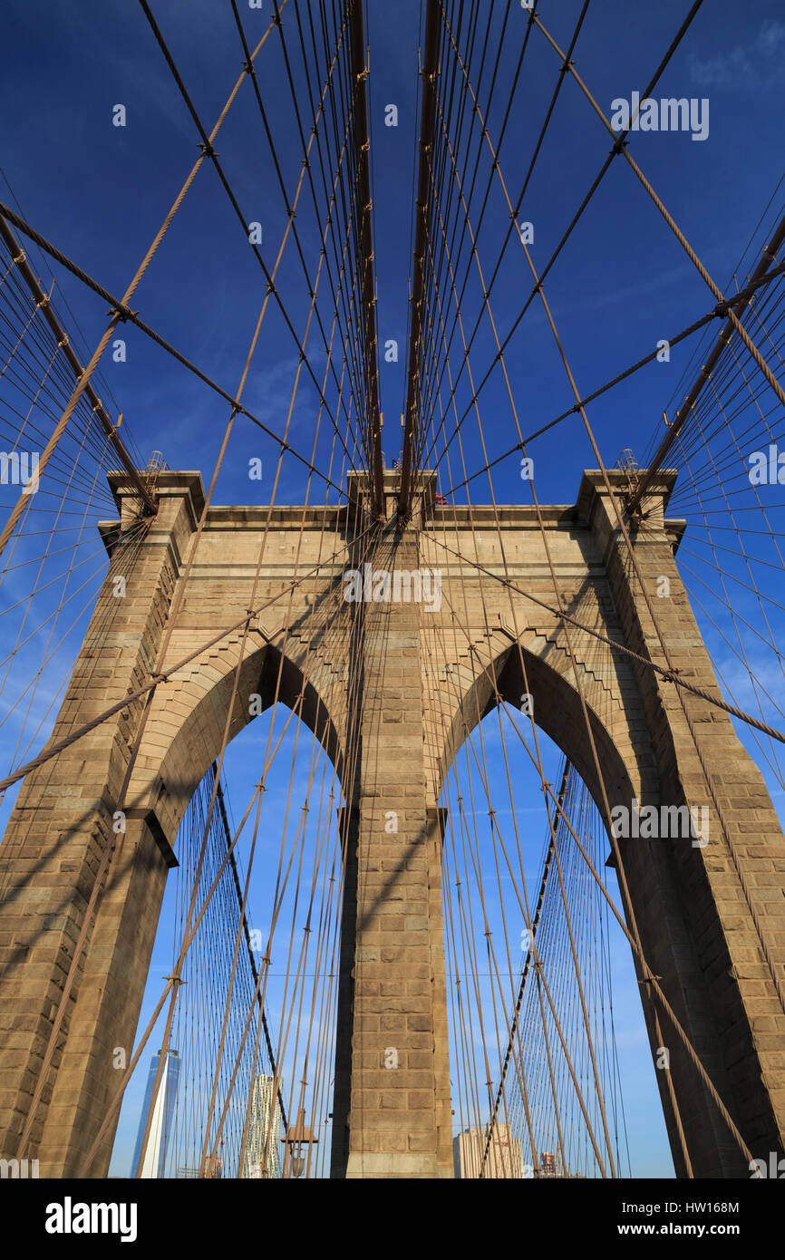 Stati Uniti d'America, New York New York City, il Ponte di Brooklyn Foto Stock