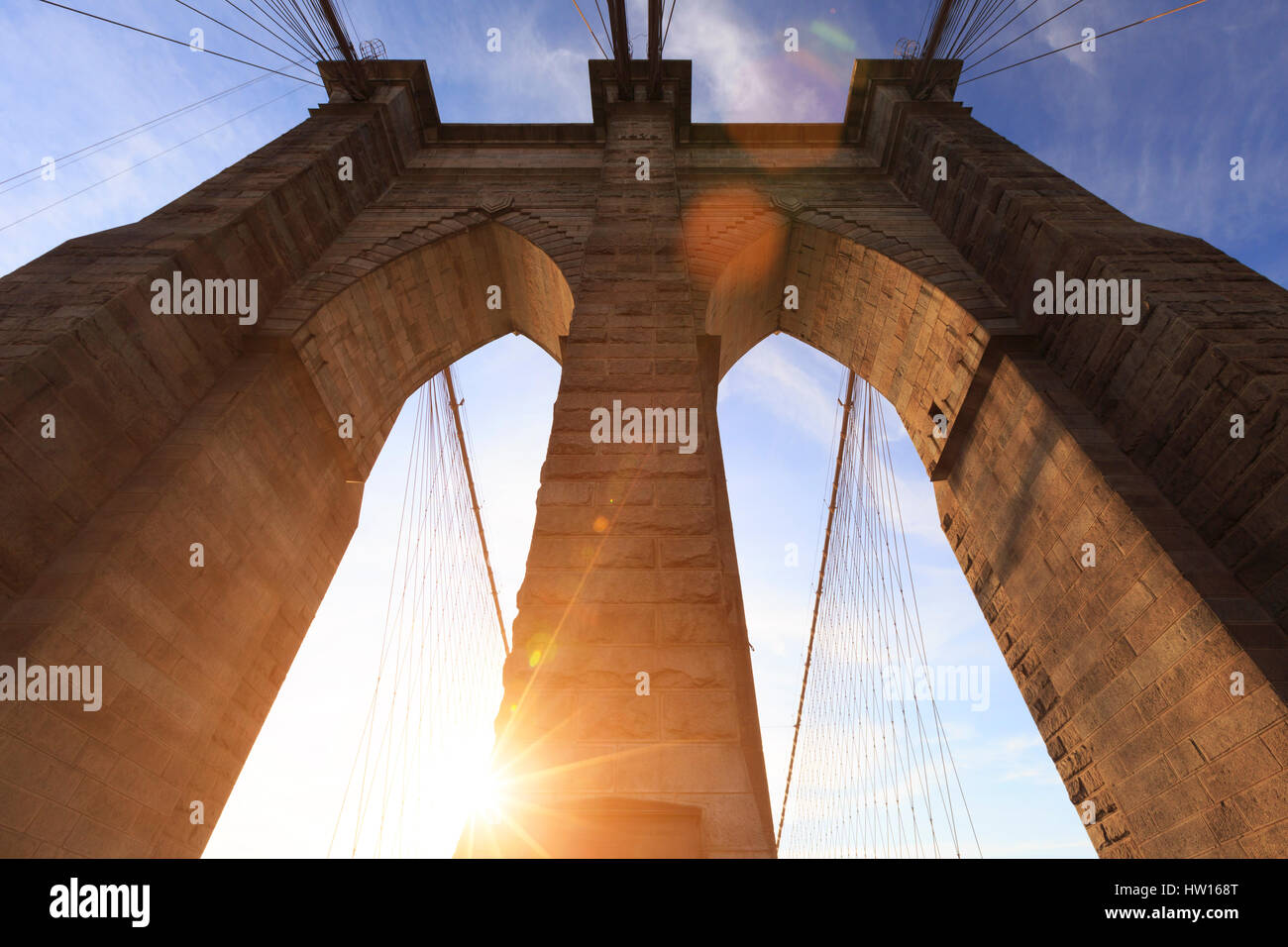 Stati Uniti d'America, New York New York City, il Ponte di Brooklyn Foto Stock
