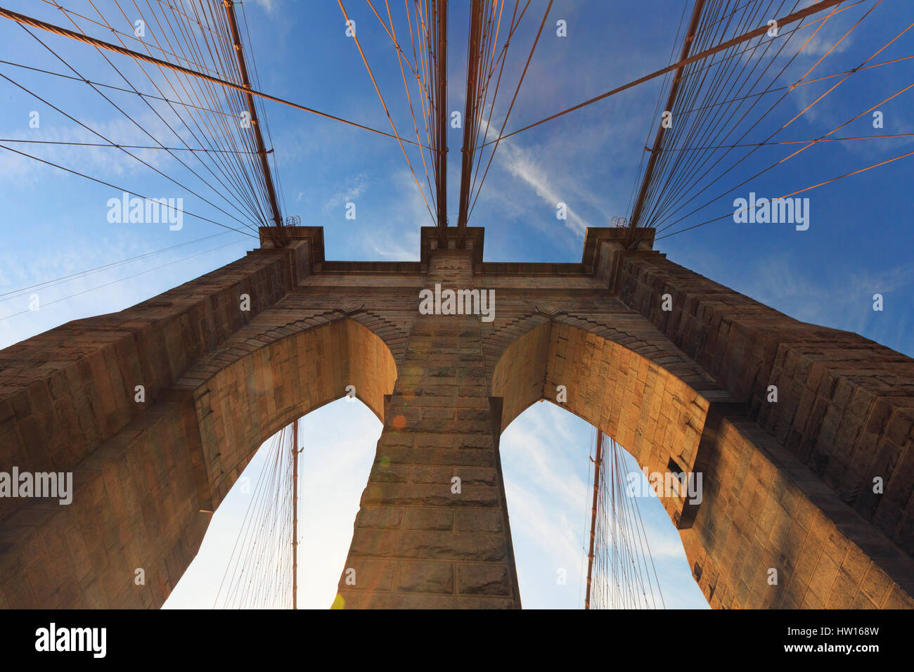 Stati Uniti d'America, New York New York City, il Ponte di Brooklyn Foto Stock