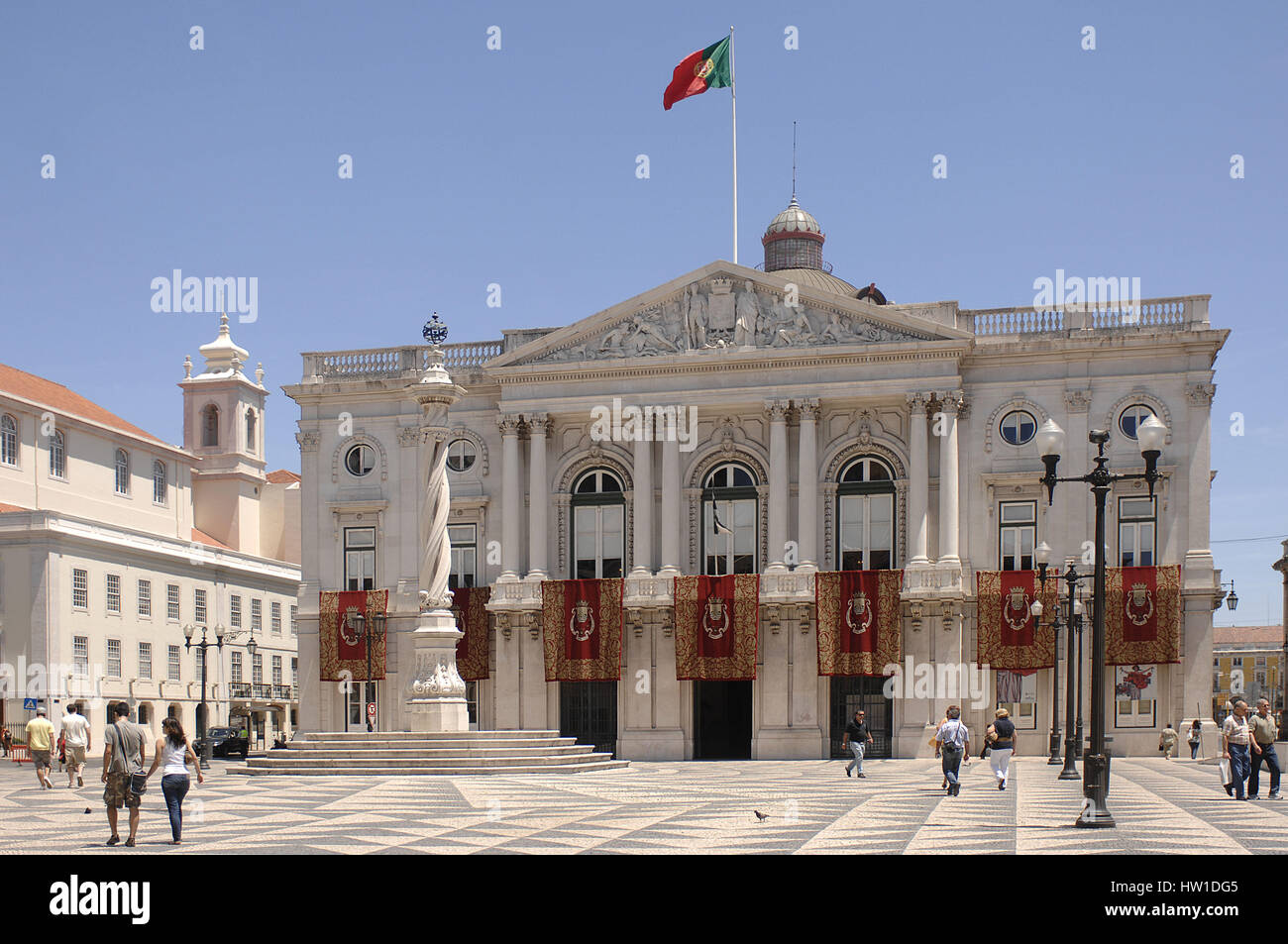 Lisbona, Teatro Nazionale d. Maria II, Lisbona, Teatro Nazionale d. Maria II Foto Stock