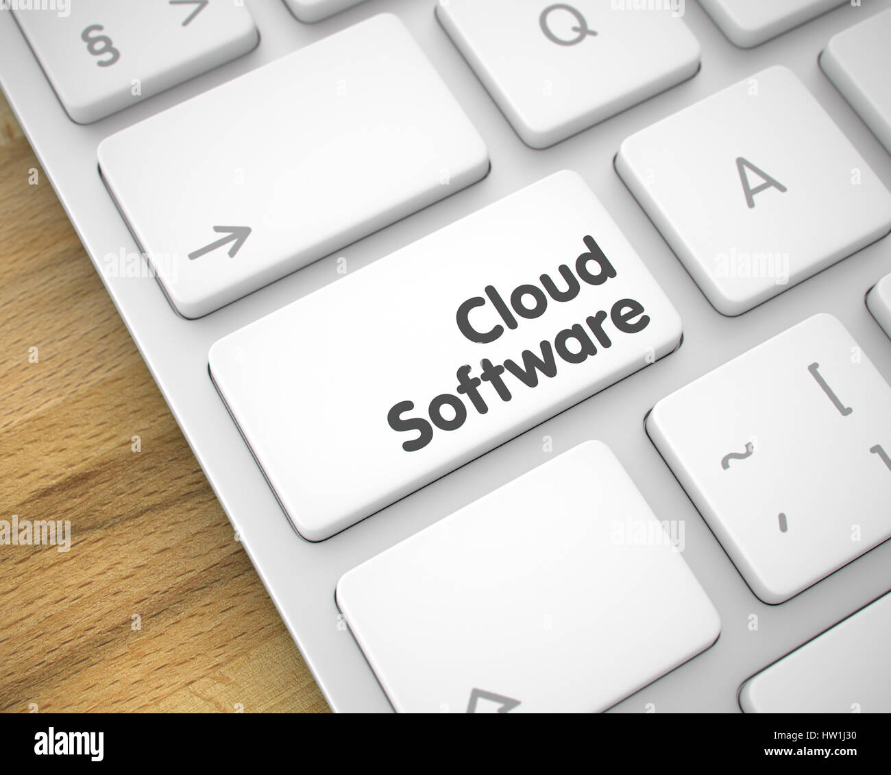 Software Cloud - Messaggio sul bianco dei tasti della tastiera. 3D. Foto Stock