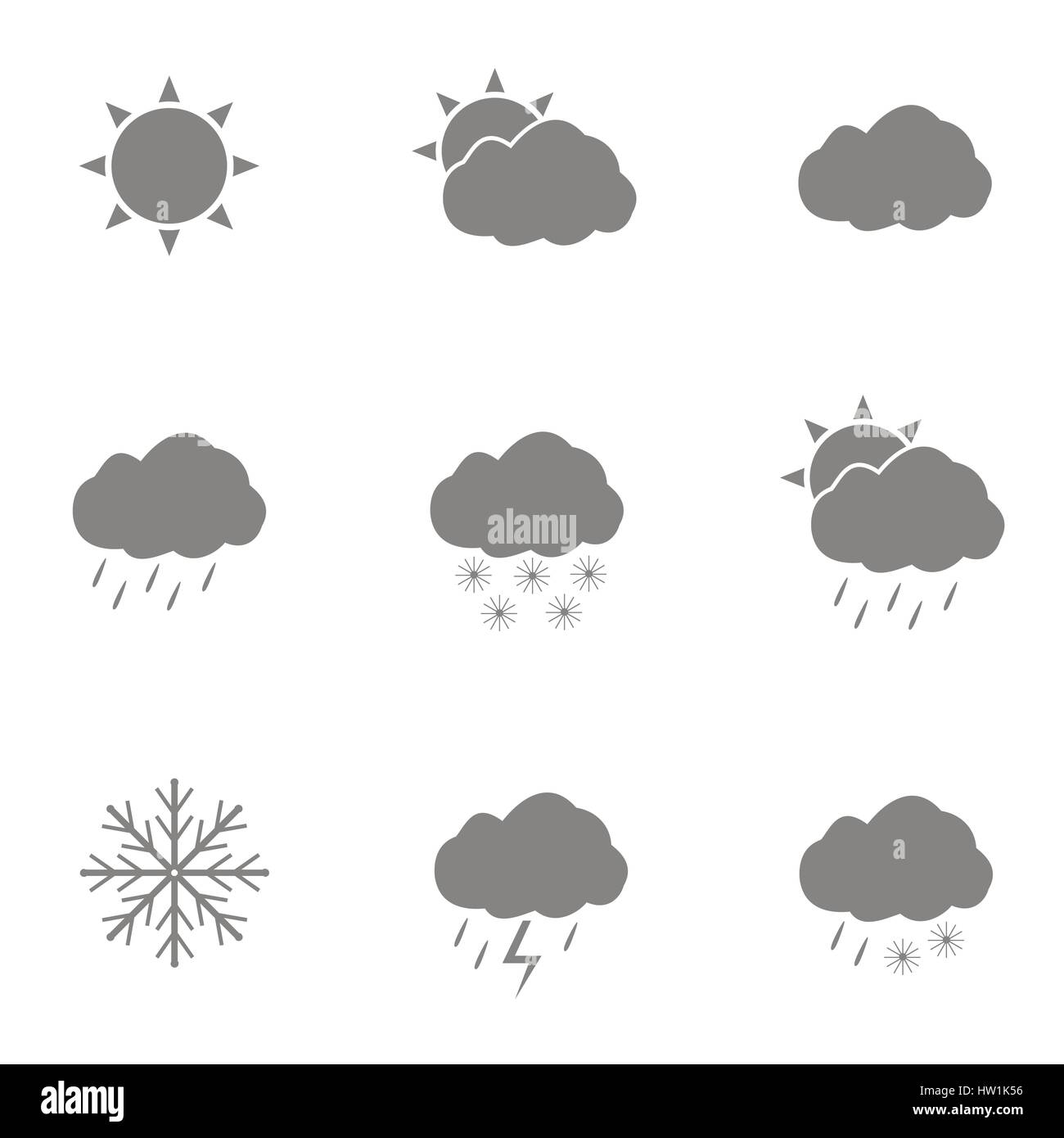 Meteo icona impostare Illustrazione Vettoriale