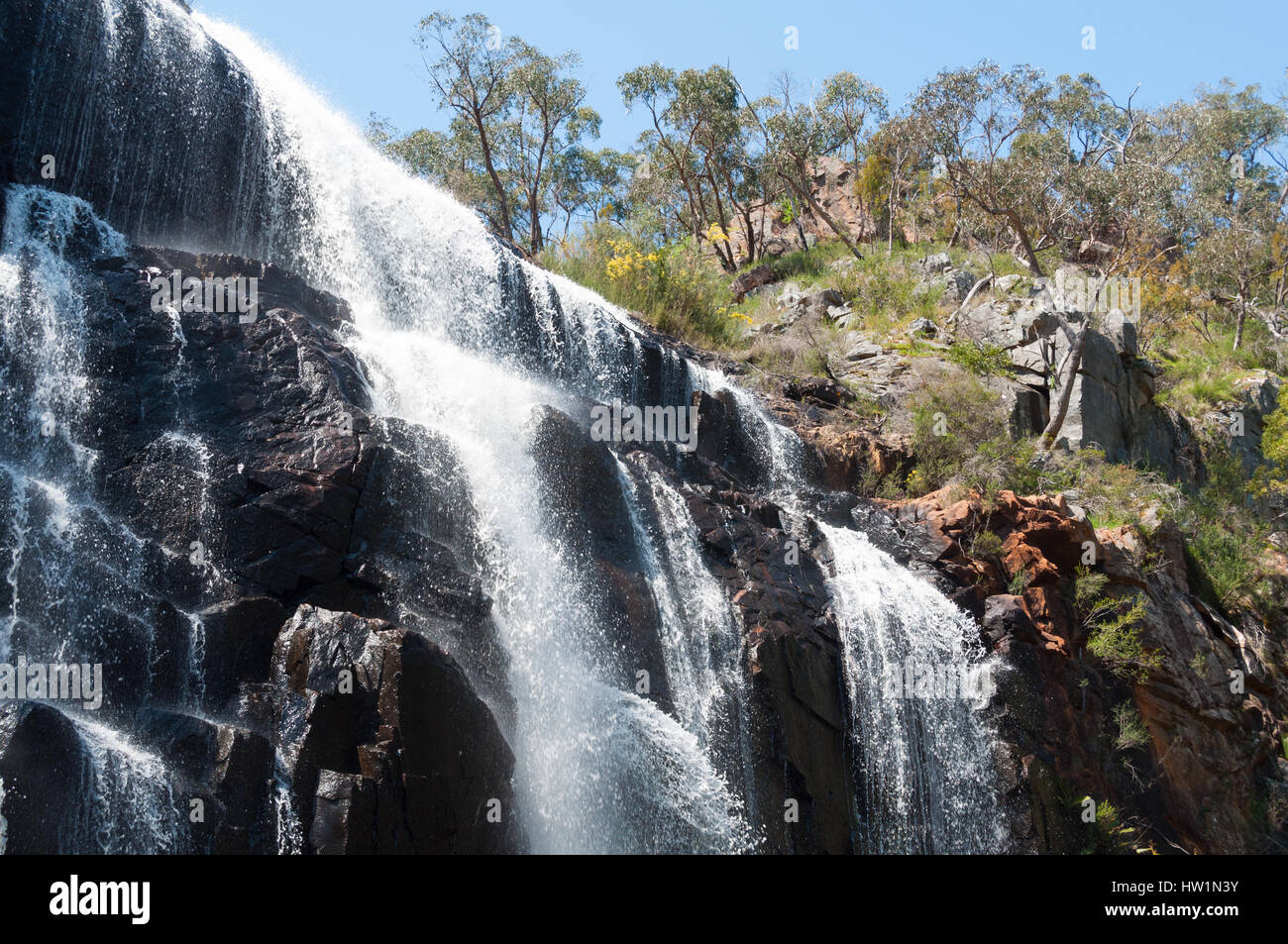 Parte superiore del MacKenzie cade nelle gamme di Grampians di Victoria, Australia Foto Stock
