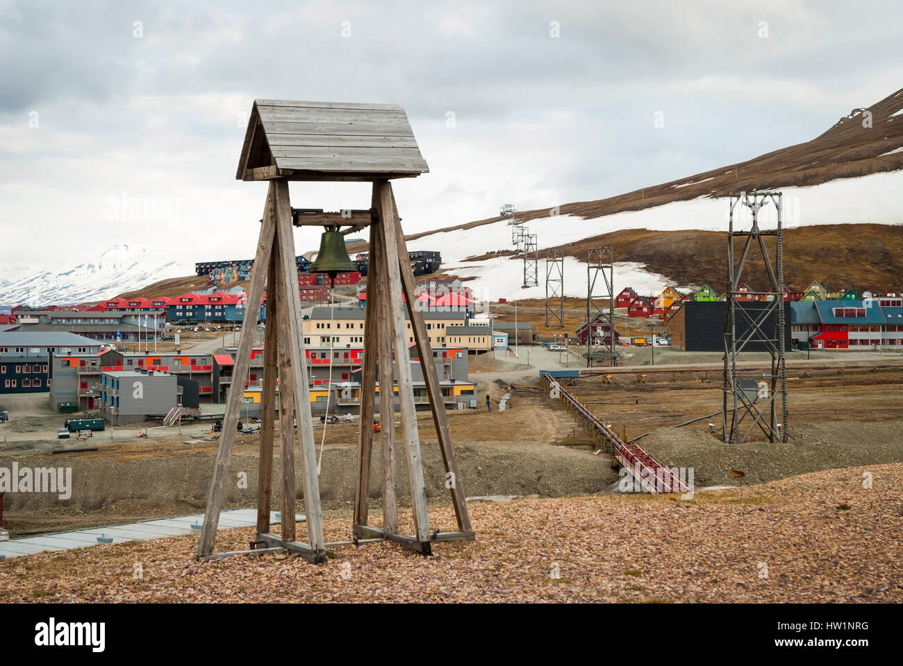 Torre campanaria a Longyearbyen in Svalbard, Norvegia Foto Stock