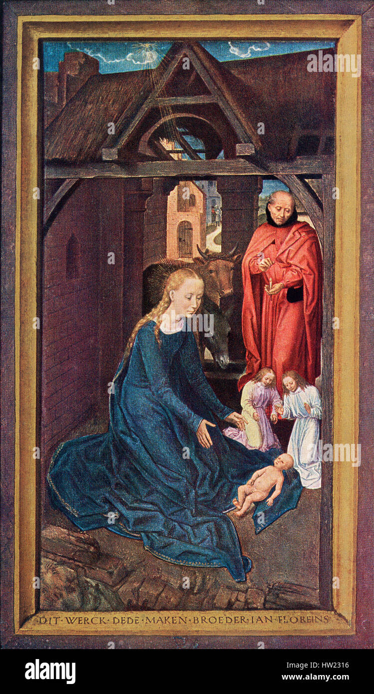 Pannello esterno del trittico di Jan Floreins da Hans Memling, c. 1430/1440 - 1494. Adorazione dei Magi. Foto Stock