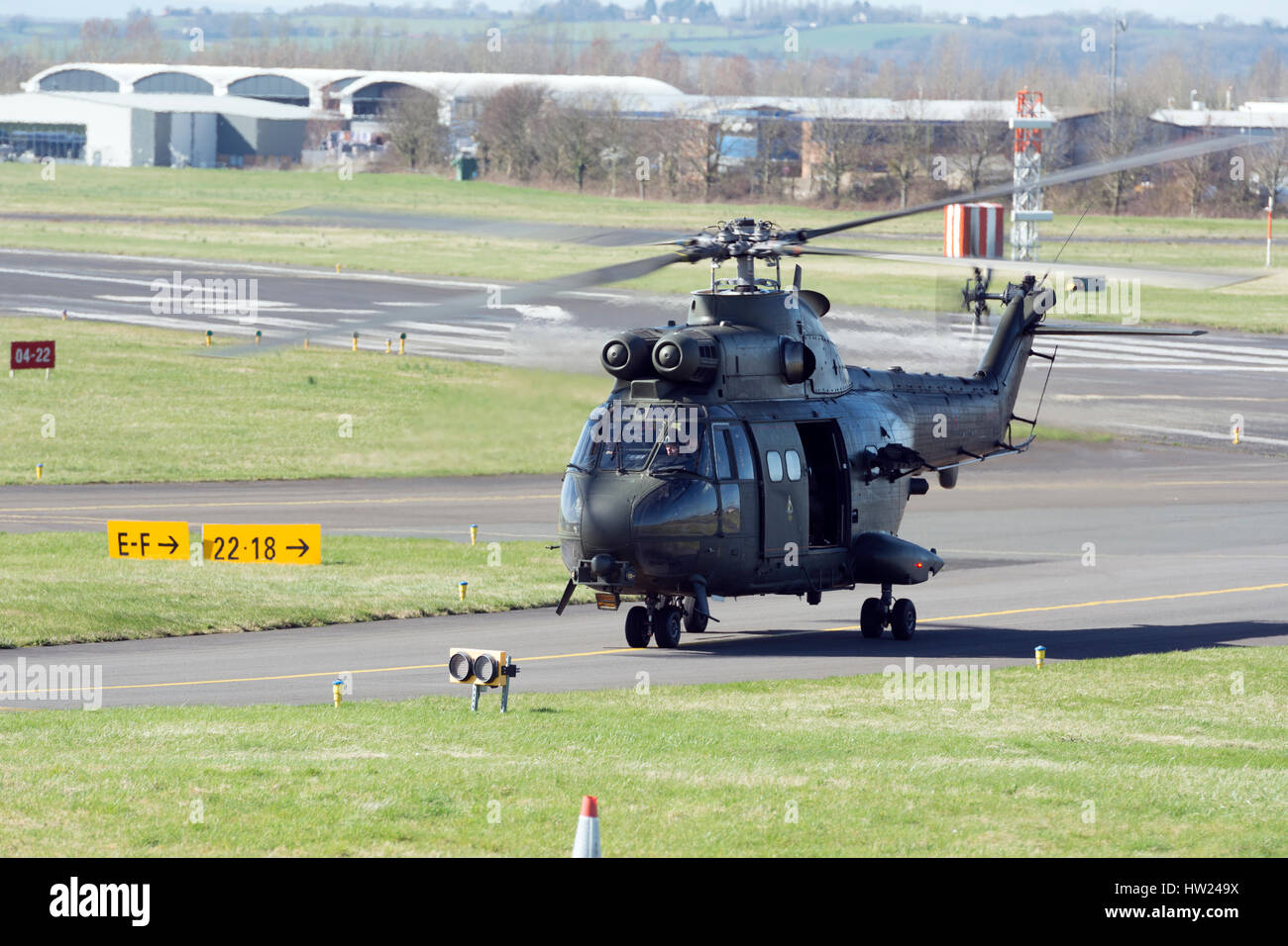 RAF Puma elicottero a Staverton airfield, Gloucestershire, UK (ZJ955) Foto Stock