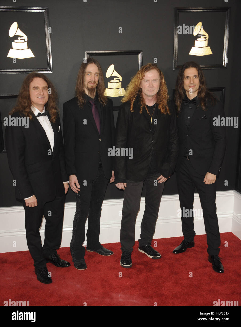 La 59th Annual Grammy Awards arrivi con: Megadeth dove: Los Angeles, California, Stati Uniti quando: 13 Feb 2017 Foto Stock