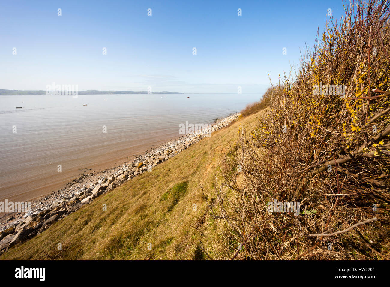 Attraverso la Dee estuary dai Thurstaston, Wirral, NW, REGNO UNITO Foto Stock