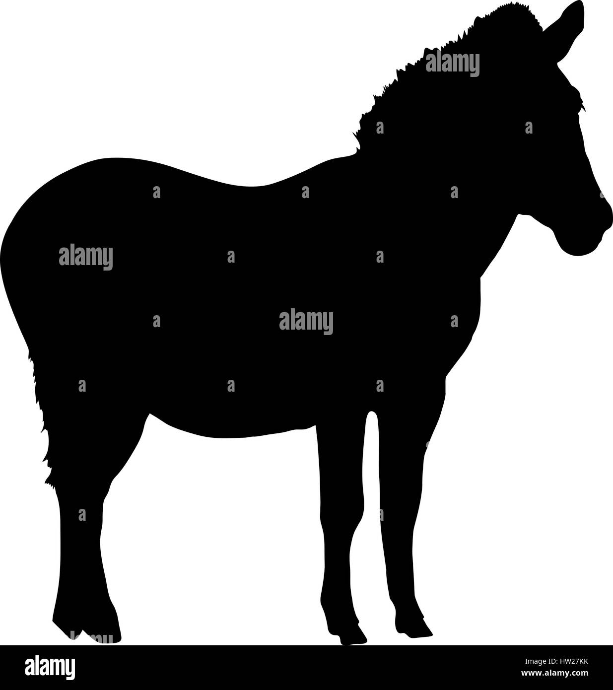 Silhouette di un deserto zebra Illustrazione Vettoriale