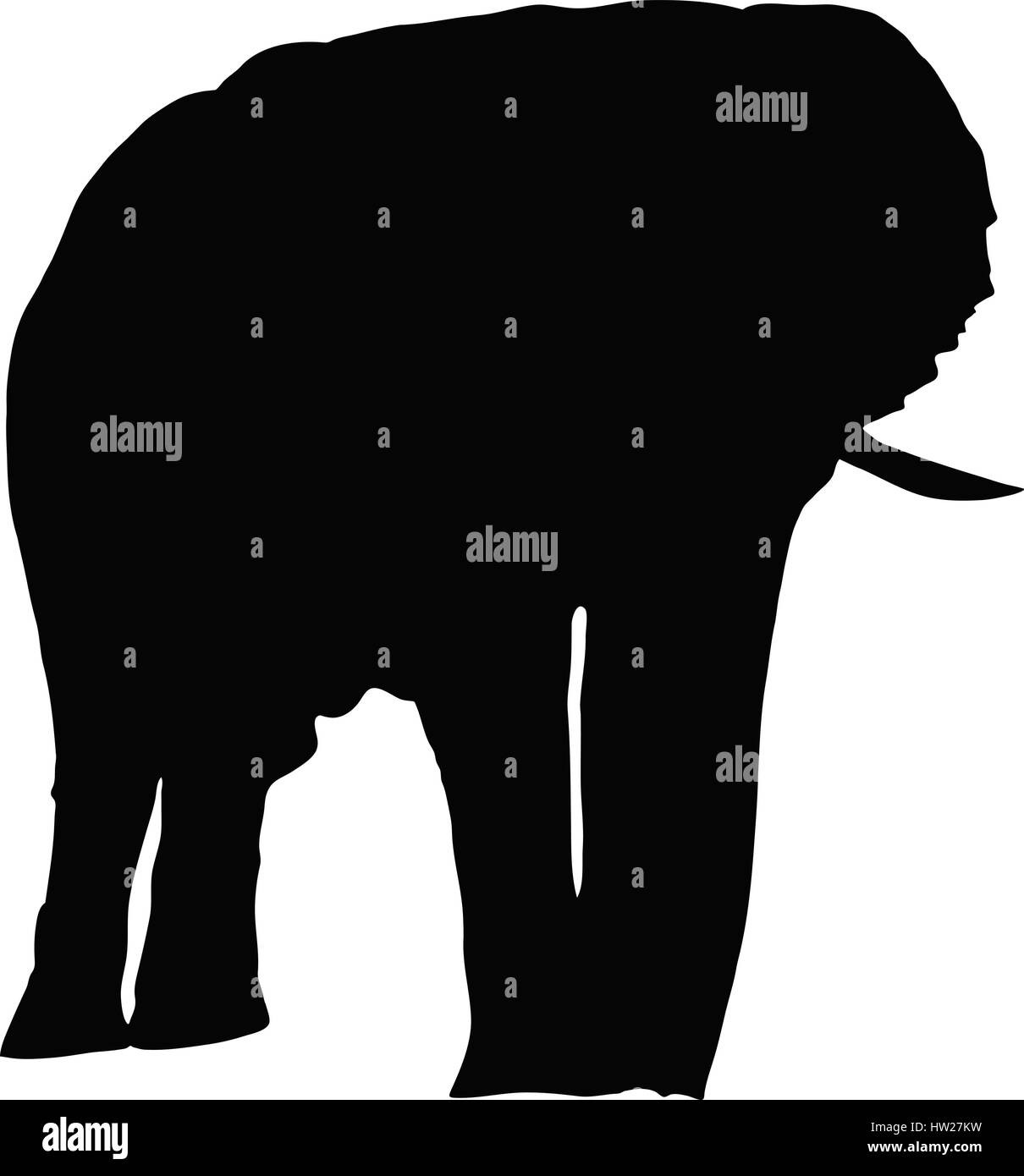 Silhouette di un elefante nel deserto Illustrazione Vettoriale