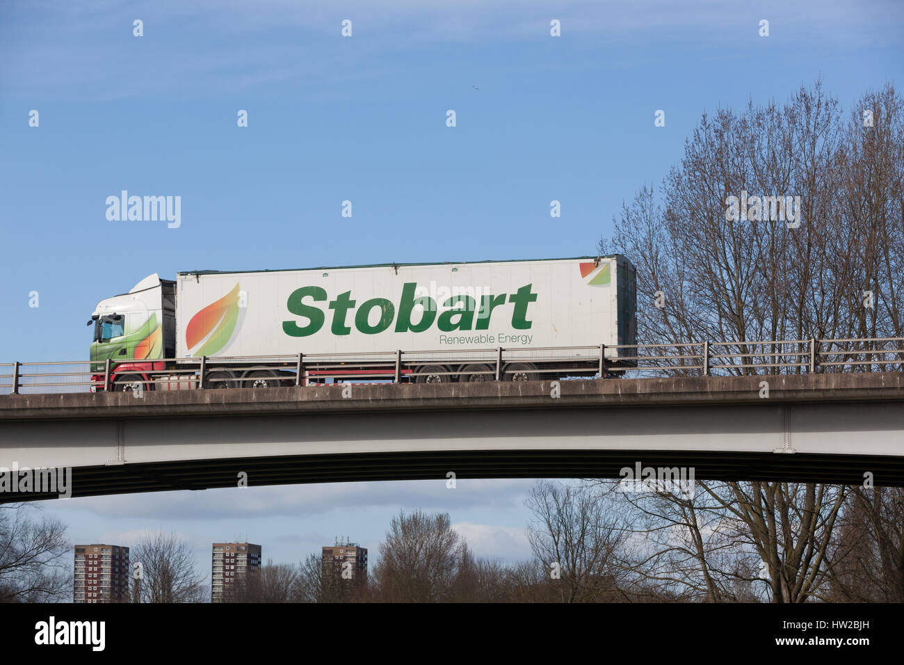 Eddie Stobart carrello su strada nelle Midlands Foto Stock