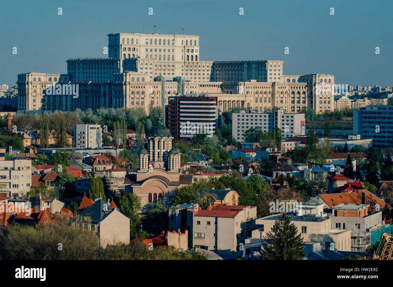 Bucharest city center in estate Foto Stock